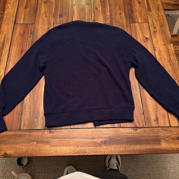 Vintage Arnold Palmer Robert Bruce Sweater Mens Medium Tall Navy Cardigan USA - Picture 4 of 6